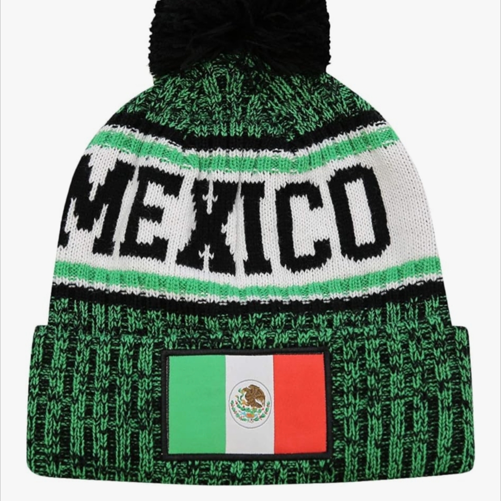 Mexico Knit Beanie - Green and Black